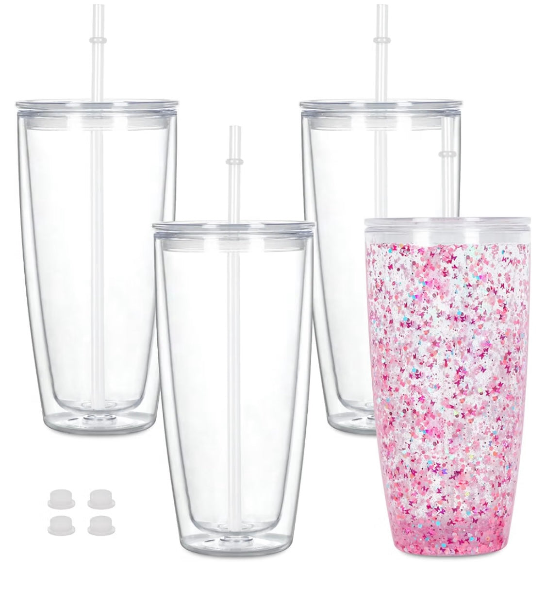 24 0z snow globe style  tumbler
