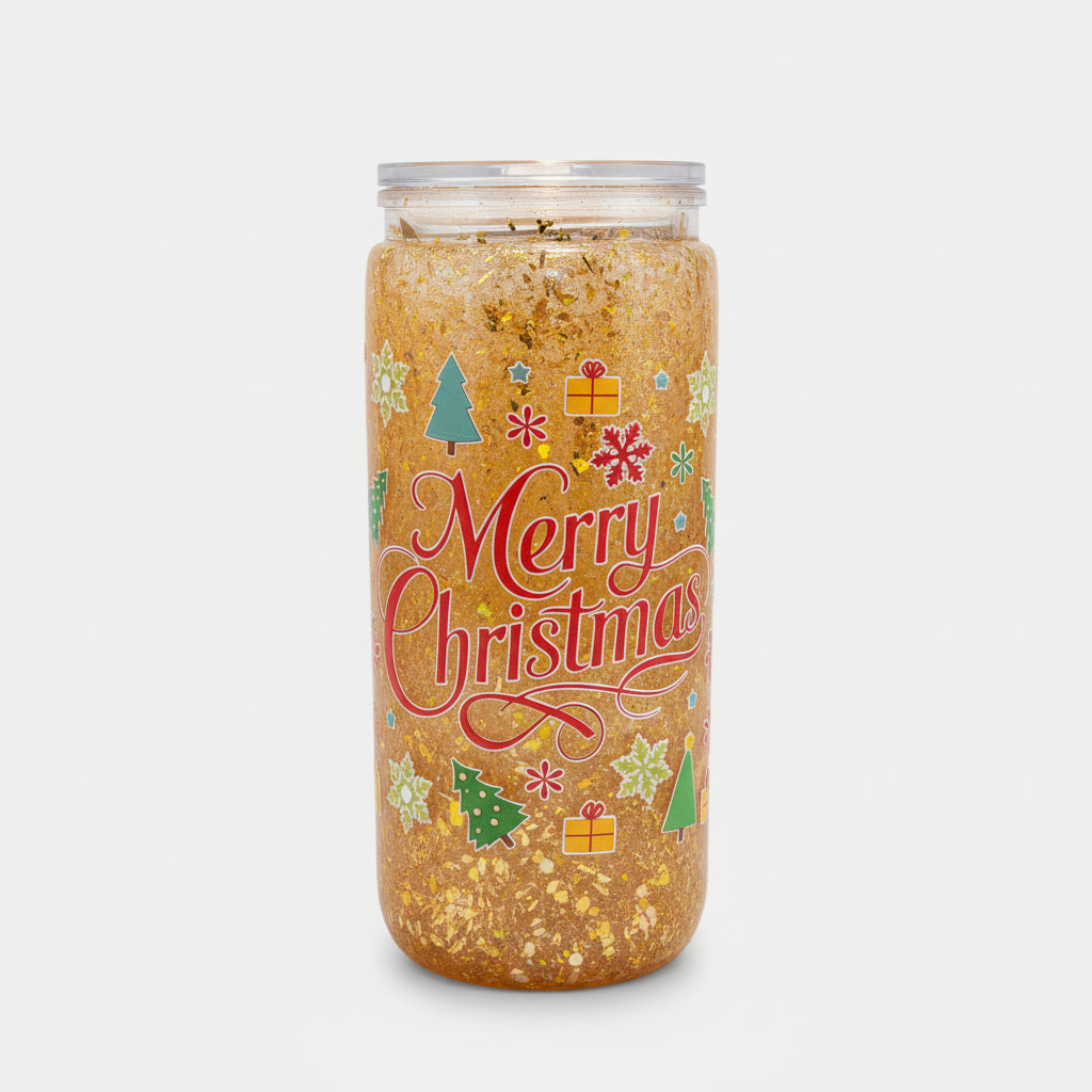 20 oz Classic Merry Christmas Snow Globe Tumbler