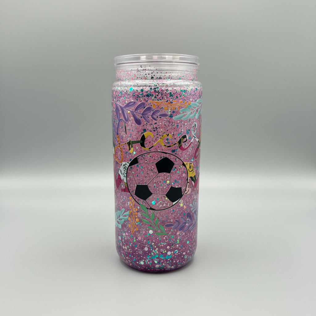 20 oz Snow Globe Soccer Tumbler