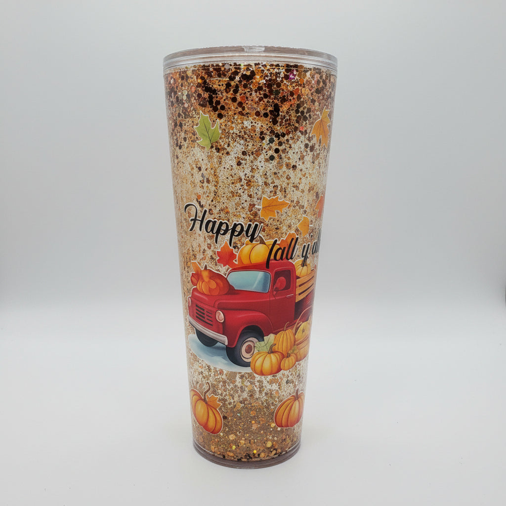 24 oz Waterfall Snow Globe Tumbler